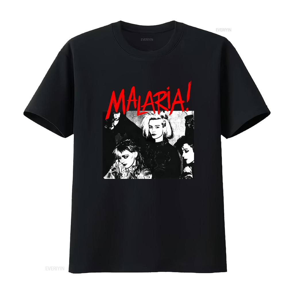 Malaria Retro Punk Band T Shirt for Men and Women Vintage Style High Quality Print Unique Design Vintage Washed Stretched