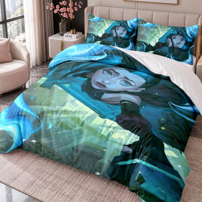 Arcane 3-teiliges Bettwäsche-Set Bettbezug mit zwei Kissenbezügen für Schlafzimmer Heimdekoration