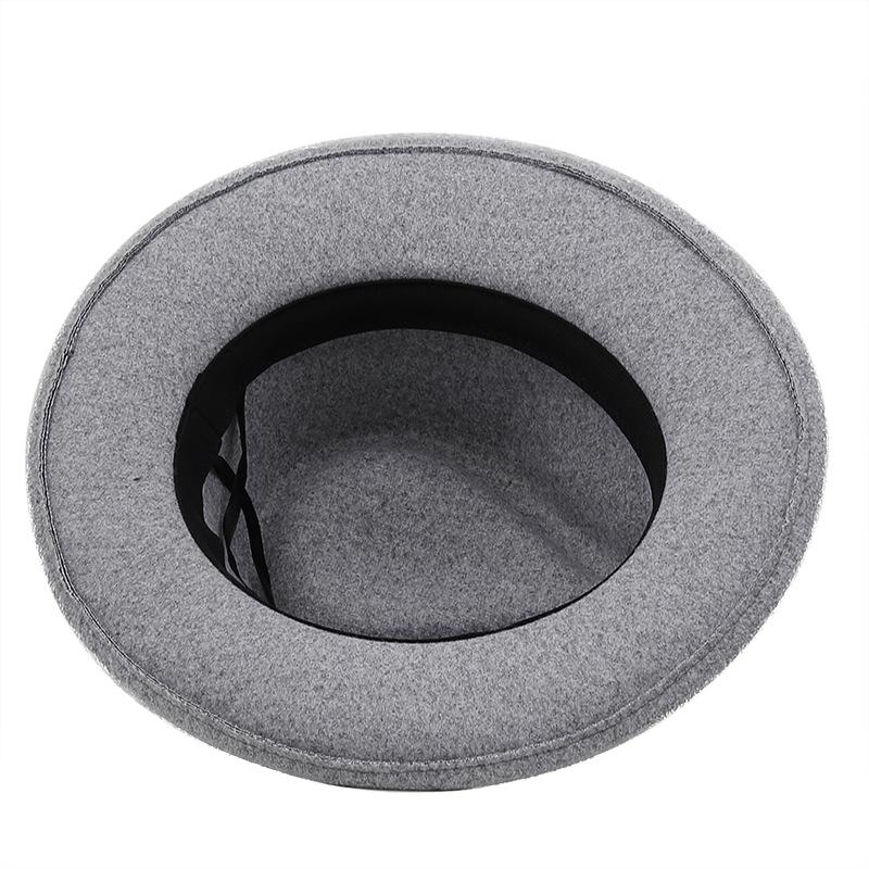 Autumn and Winter Women's New Upturned Hat Fashion Wool Jazz Hat British Style Top Hat