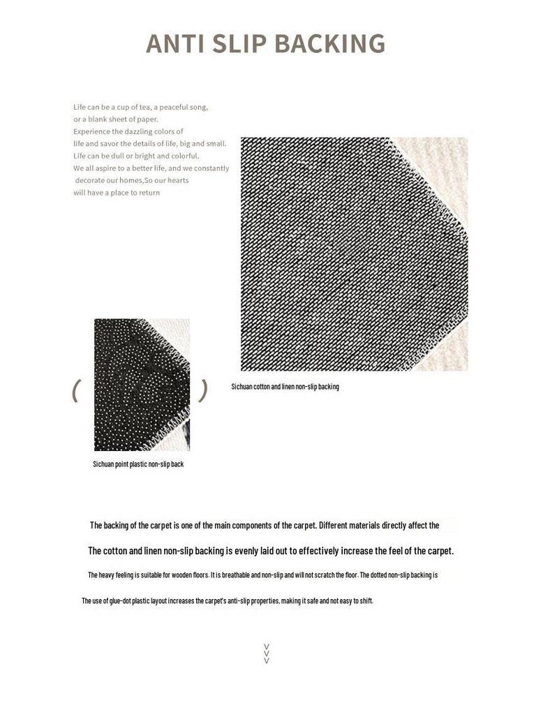 Wabi-Sabi Loop Pile Carpet: Non-Slip Floor Mat for Living Room, Light Luxury Coffee Table, and Bedroom Decor