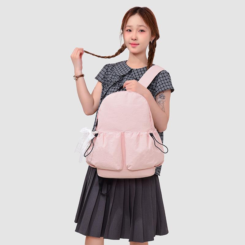 Schoolbag Korean version niche nylon backpack travel outdoor backpack simple, lightweight and versatile large-capacity student schoolbag spot