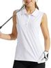 Women's Quick-Drying Golf Shirt Sleeveless - XS-XXL Turn-Down Collar Button Tank Top for Tennis Workout Athletic