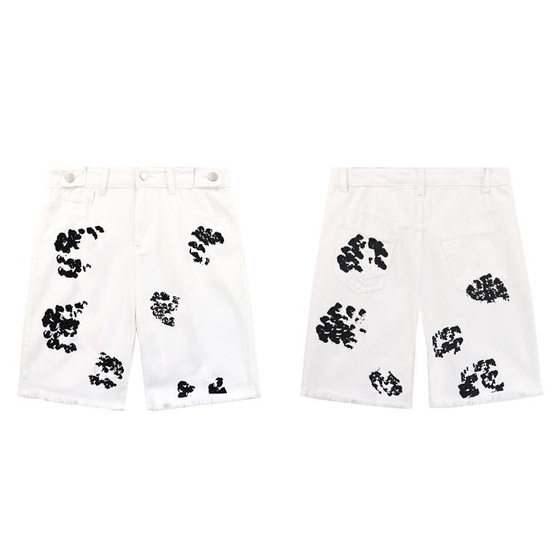 24SS Trendmarke Kapok Vollprint Lässige Jeans-Shorts Herren und Damen High Street Denim 5-Punkt-Hose