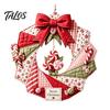 Feiertags-Kranz Bastelmaterialien DIY Patchwork Bastelset, Weihnachtliches Nähen Saisonale Muster, Stoffset Bauernhaus für Erwachsene, Haustür Wand