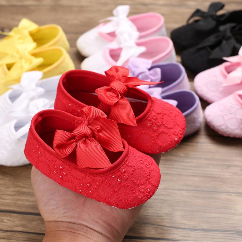 Pantofi pentru bebeluși, primăvară și toamnă, pentru fetiță, 0-1 ani, pantofi pentru bebeluși, seria prințesă, cu bowknot, culoare uni, pantofi pentru copii mici