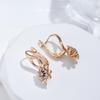 New Unusual Flower Natural Zircon Drop Earrings For Women  Rose Gold Color Sexy Earrings Party Girls Fashion Jewelry