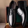 Men's Leather Shoes Lace Up Casual Fashion Versatile Leather Shoes Youth Business Work Shoes Men's Tide