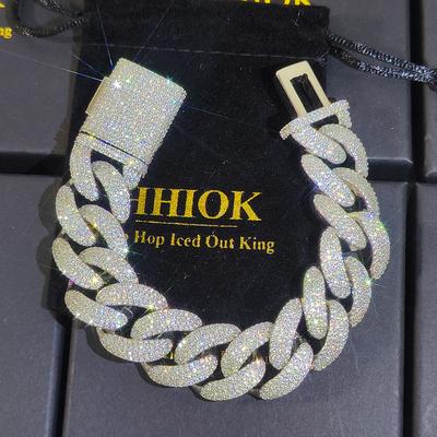 Bransoletka Cuban Link 4 rzędy dla mężczyzn kobiet / Pozłacane bransoletki Iced Out Bransoletka Miami Biżuteria Hip Hop Prezent dla chłopca dziewczyny