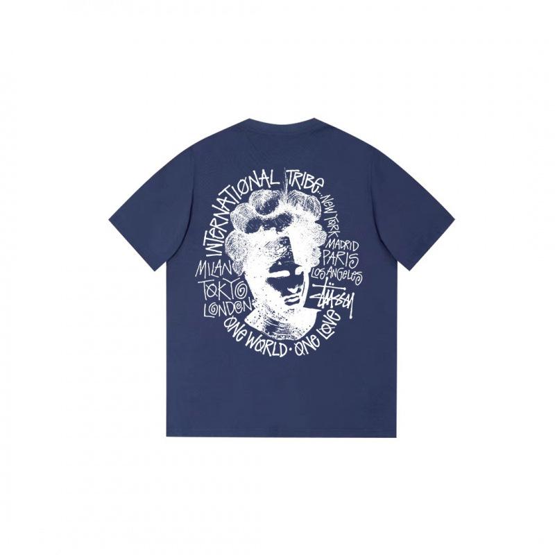 Summer New Heavy Cotton Trendy Brand Classic Basic T-shirt High-end Loose Men's and Women's Printed Short-sleeved Top