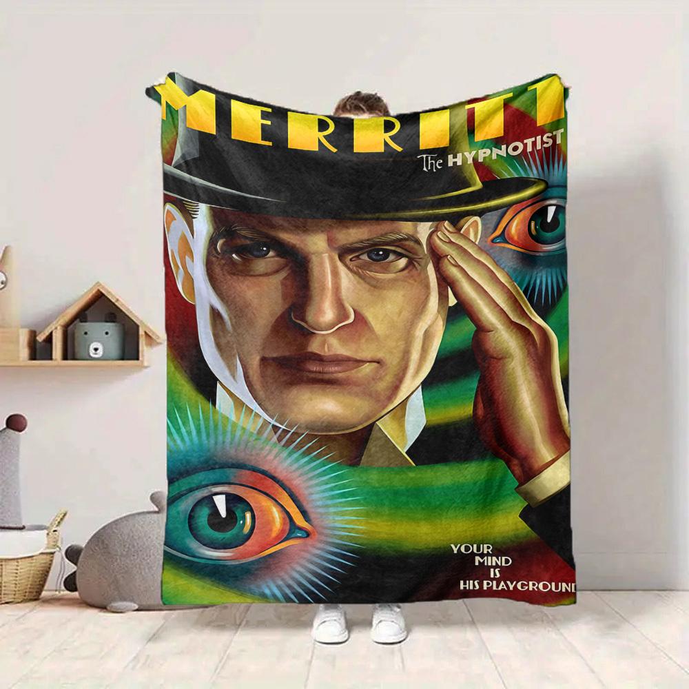 1pc Now You See Me Flannel Throw Blanket - HD Printed Lightweight Soft Warm All-Season Blanket for Sofa, Bed, Travel, Camping 085