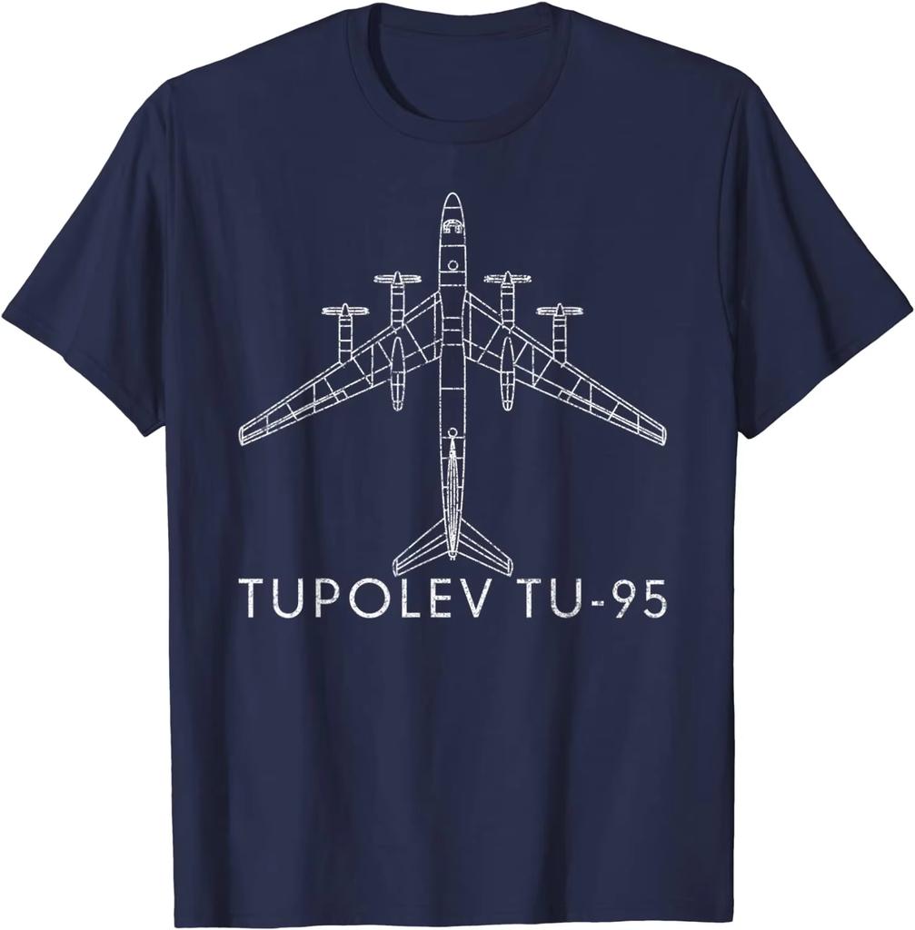 2026 New Russian Warplane Tupolev Tu95 Bear Strategic Bomber TShirt Summer Cotton Unisex T Shirt New Streetwear Tees