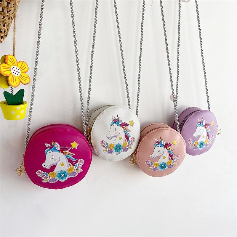 Unicorn Design Shoulder Bag For Toddler Girls Lightweight Lining Polyester