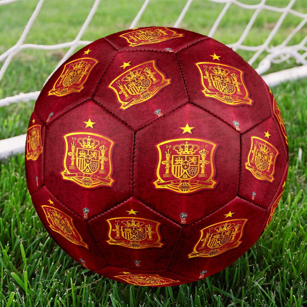 Spanish National Emblem Printed Size 5 Soccer Balls, High-Quality, Anti-Slip, Protective Football, A Unique Gift , Birthdays, Christmas Gifts