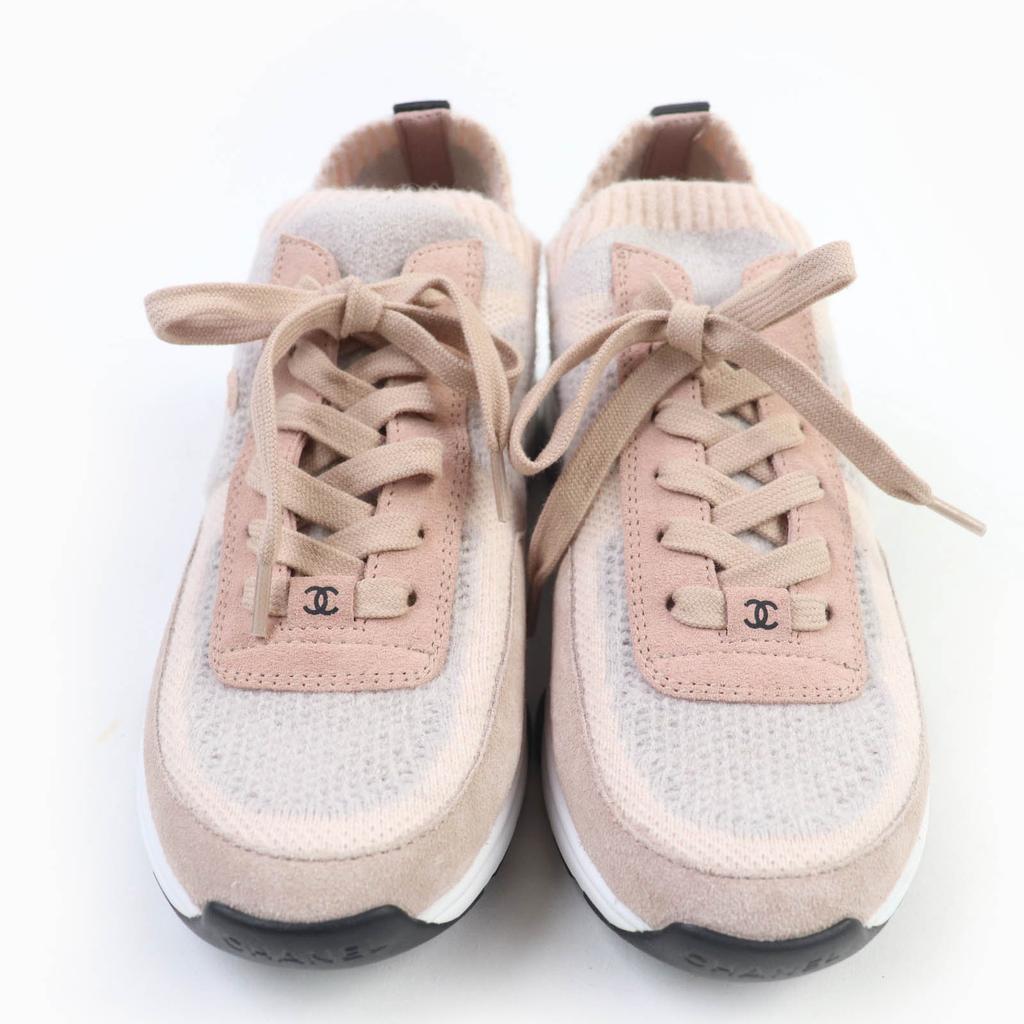 Makellose CHANEL Sneaker COCO Marke Stricksocken pink gestrickt Damen 37 23B G38750 Gebraucht