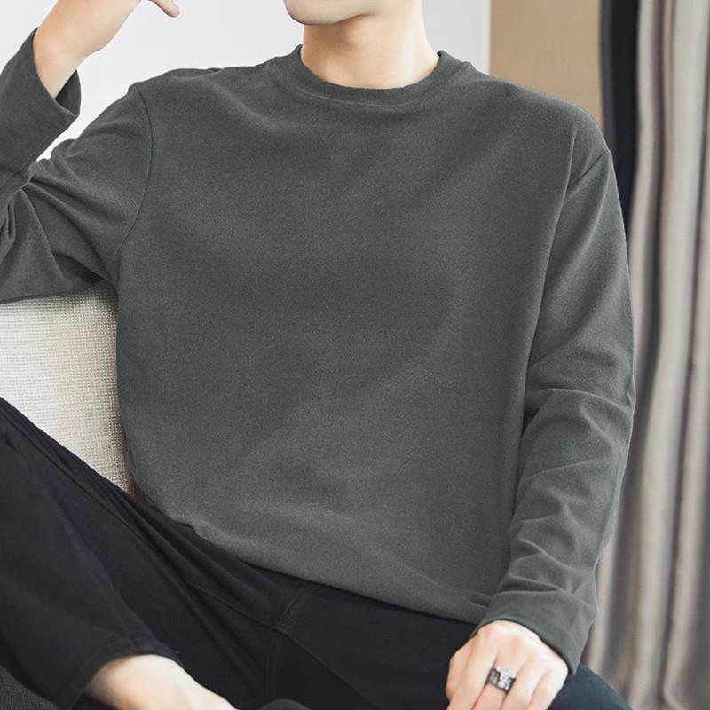 Men's Double-Sided German Velvet Fleece-Lined Long-Sleeve Warm Top