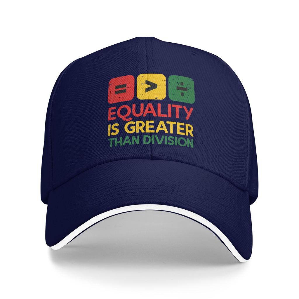 Black History Equality Greater Than Division Casual Baseball Cap Outdoor Sports Hip Hop Hats Summer Sun Men Trendy Baseball Caps
