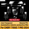 For CHERY TIGGO 7 Pro 2024 2025 Panel Navigation Screen Automotive Interior TPU Protective Film Anti-Scratch Accessories