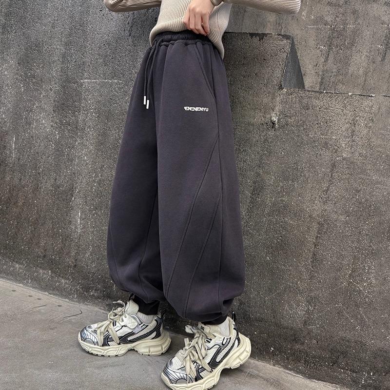 Girls Ankle Cuff Sports Pants Korean Style Kids Casual Trousers