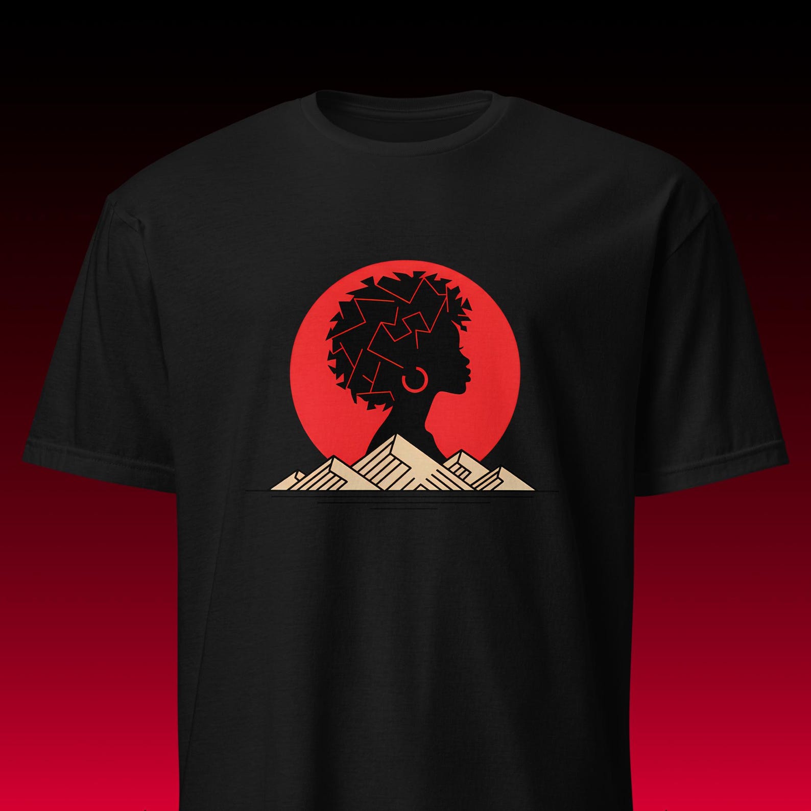 Afro Woman Art | Natural Hair Tee | Geometric Roots Gift 4XL