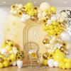 Yellow Balloons Garland Pastel Yellow White Gold Confetti Balloons Arch Kit Baby Shower Birthday Party Wedding Decoration Globos
