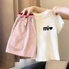 Girls' Stylish Cotton Short-Sleeve T-Shirt Set - Summer Korean Style for Middle & Big Kids