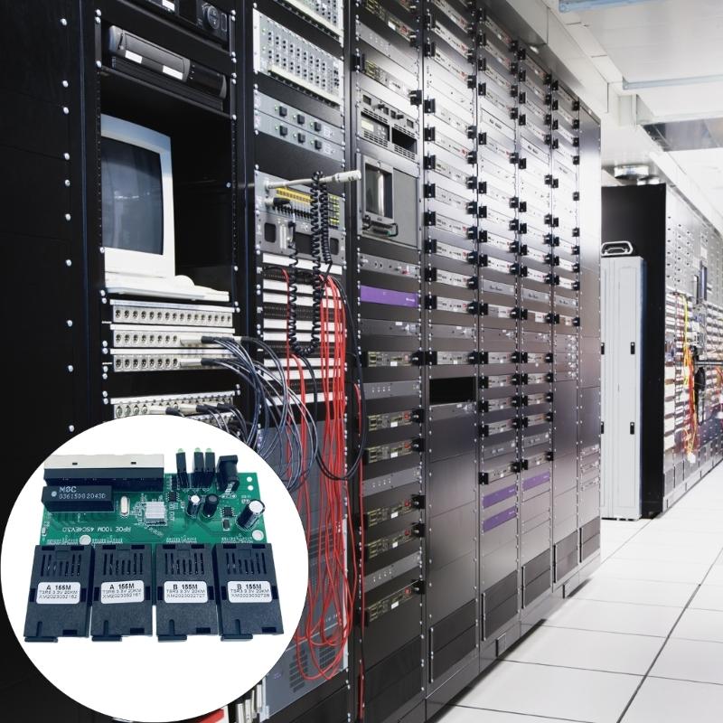 100M Reverse 4F4E POE Fiber Switcher 4 Fiber Optically Media Converter Fast Ethernet Easy Installation Development Board
