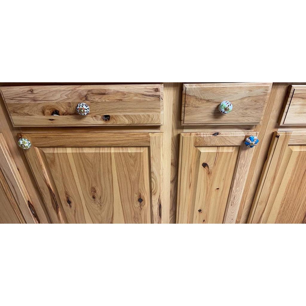 Brass Fitting Ceramic Pull Handle and Door Knobs for Drawers, Kitchen Cabinets, Wardrobes Home Interior Decor - Pack of 25