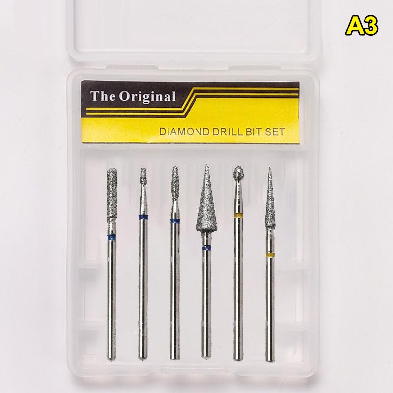 

6Pcs Nail Cone Tip Diamond Drill Bits Electric Cuticle Clean Rotary For Manicure Pedicure Grinding Head Sander Tool A3
