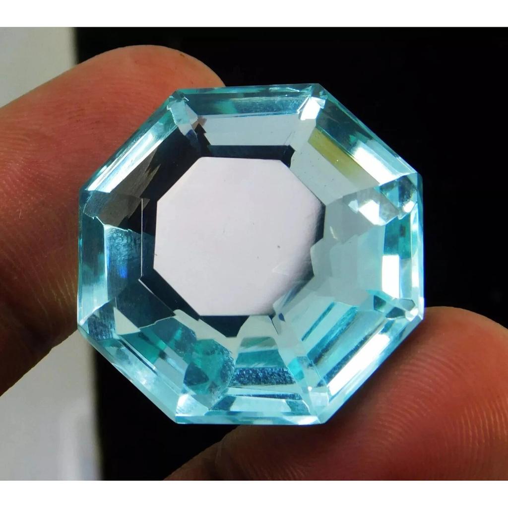 Hexagon Cut Natural Sky Blue Aquamarine 60-61 Ct Stunning Certified Gemstone