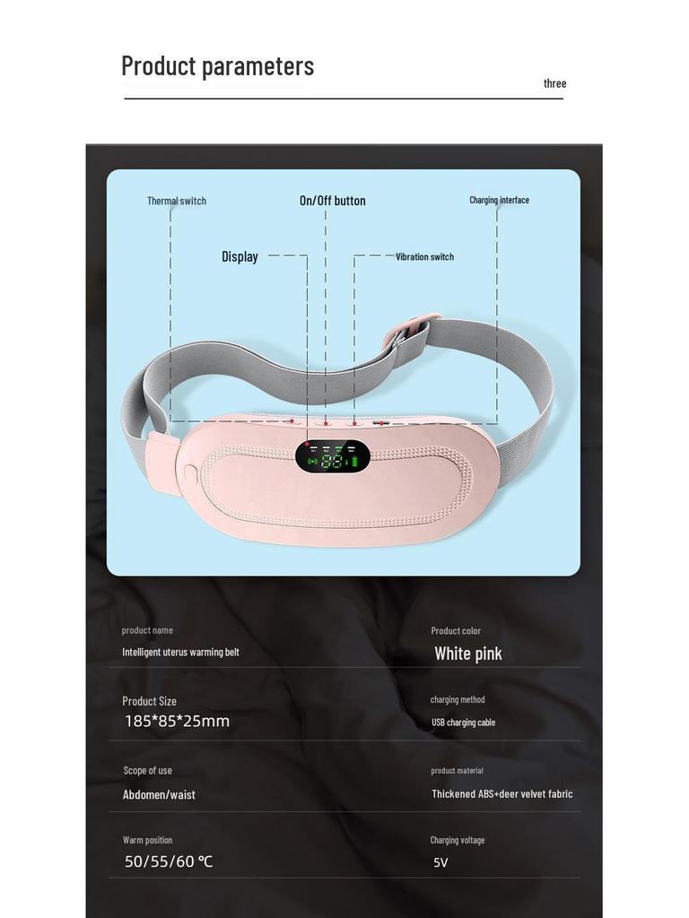 Smart Heating Waist Belt for Soothing Stomach Relief and Warmth with Massage