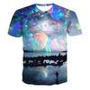Summer Sunset Scenery Graphic T Shirts Fashion Men's T-shirts with Natural Landscape Pattern Casual Handsome 3D Print T-shirt