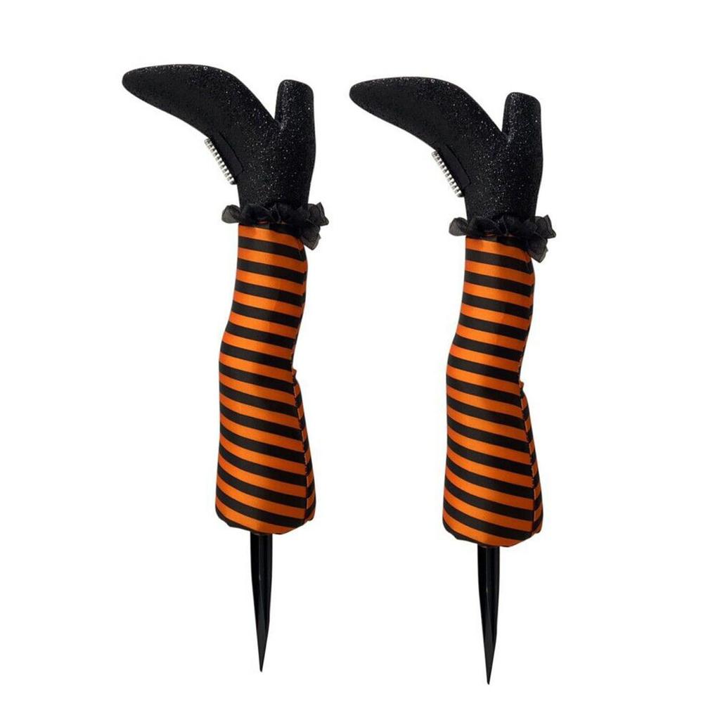 Halloween Party Decor 2 Pack Witch Legs Prosthetic Ornament for Outdoor Yard Featuring Foam and Fabric for Reusable Use