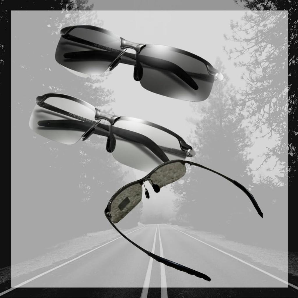 KakiKhaki Photochromic Polarized Sports Sunglasses for and Outdoor UV Protection Men's Sunglasses, Fishing, Driving, Baseball, Golf, Running,