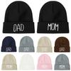 Family Matching MOM DAD Knit Beanie Stretch Cuffed Matching Hat Stretchy Couple Hat Parent Gift
