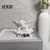 3D Printed Desktop Ornament Little Angel Statue Figurine, Ornament, Matte Chin Support Figure Texture White Modern Style Sculpture, for Home
