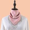 Cashew Flower Print Bandana for Adult Unisex Glittering Crystal Tassesls Head Scarf Neckerchief for Music Festival Party