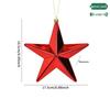Shiny Electroplated Gold, Silver & Red Five-Pointed Star Christmas Tree Ornaments
