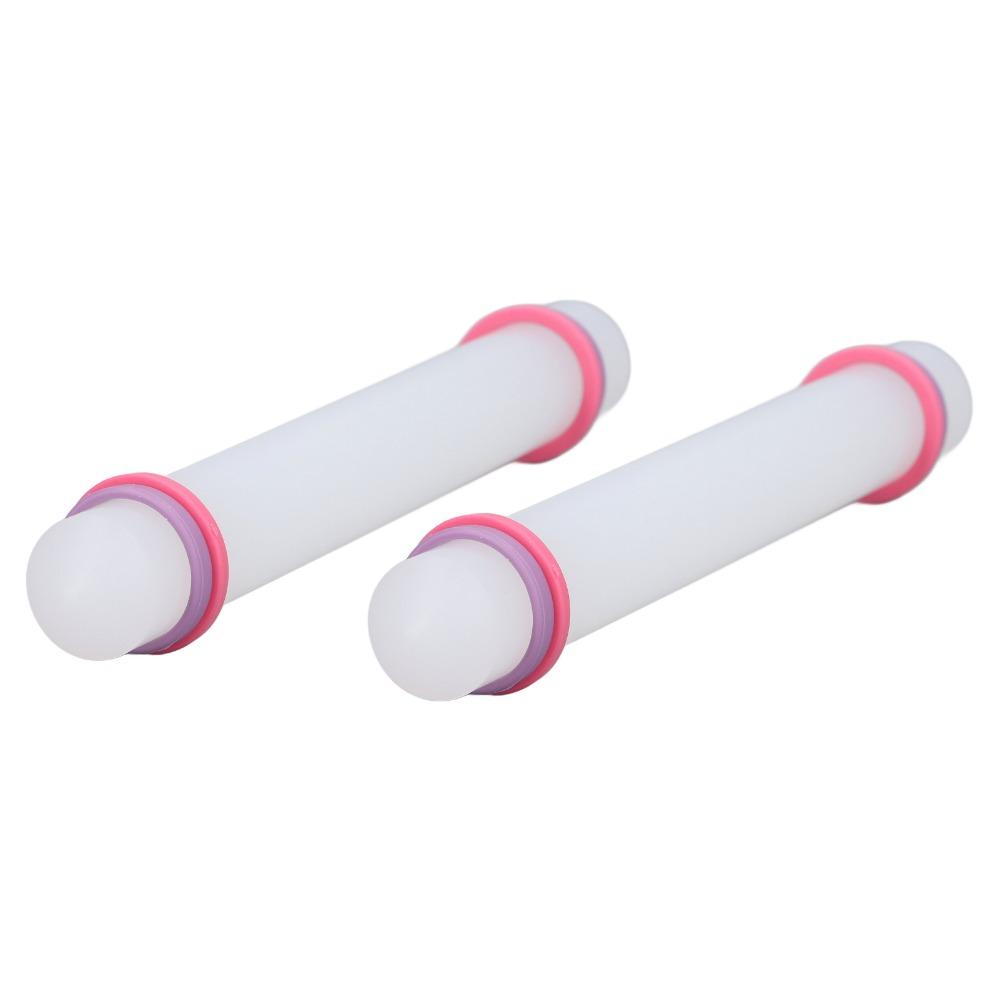 2pcs Adjustable Dough Roller Removable Guide Ring Pastry Rolling Pin Pastry Cookies Making
