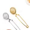 2Pcs Tea Leaker Stainless Steel Strainer Modern Unique Attractive Design for Home Office Use Golden Silver