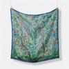 Twill Silk Scarf Woman Life Tree Painting Square Scarves Wraps Bandana Small Hijab Silk Foulards Tie Headband Neckerchief 53CM