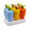 Homemade Popsicles Mold for Kids Mini for Creative Carrot Shape with Drip-Guards Holder DIY Teething Mini Mold for Toddl