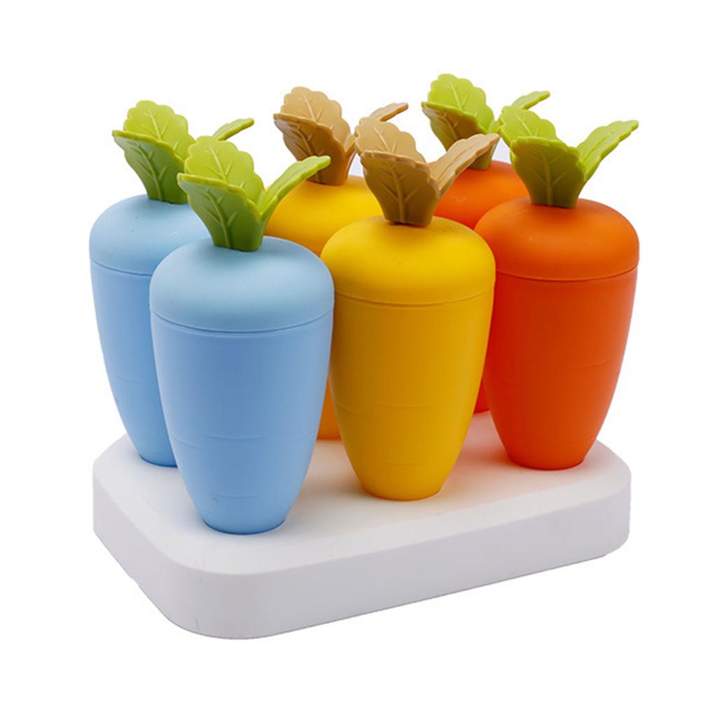 Homemade Popsicles Mold for Kids Mini for Creative Carrot Shape with Drip-Guards Holder DIY Teething Mini Mold for Toddl