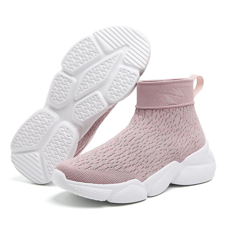 Womens Platform Sock Shoes New Fashion Casual Sneakers Winter Plush Womens Cotton Shoes Lightweight Womens Slip On Sock Trainers