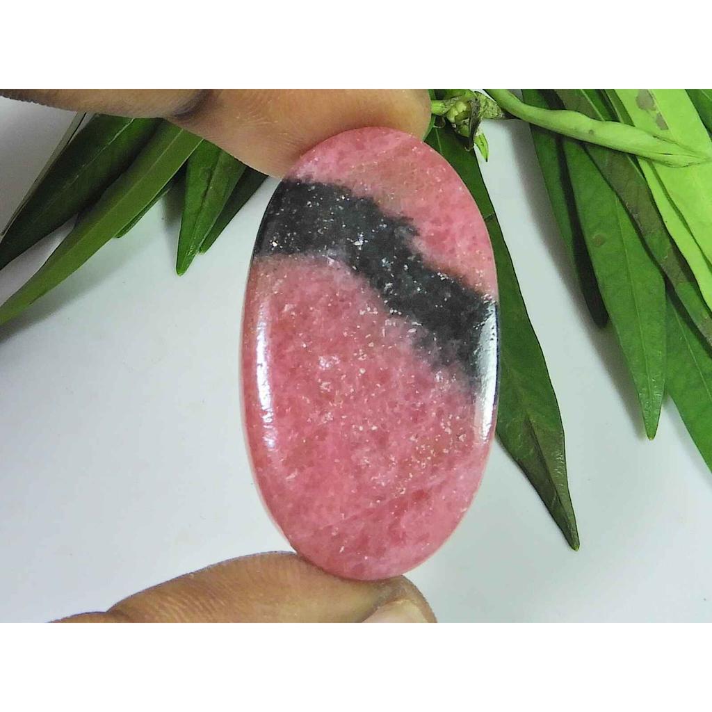 23X39X05MM Natural Red Rhodonite Quartz Oval Cabochon Loose Gemstone SK-3739
