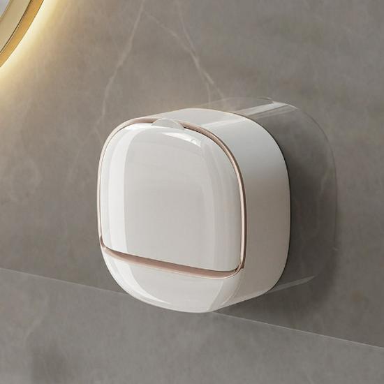 

High-End Wall-Mounted Soap Holder with Lid, Punch-Free Draining for Bathroom белый