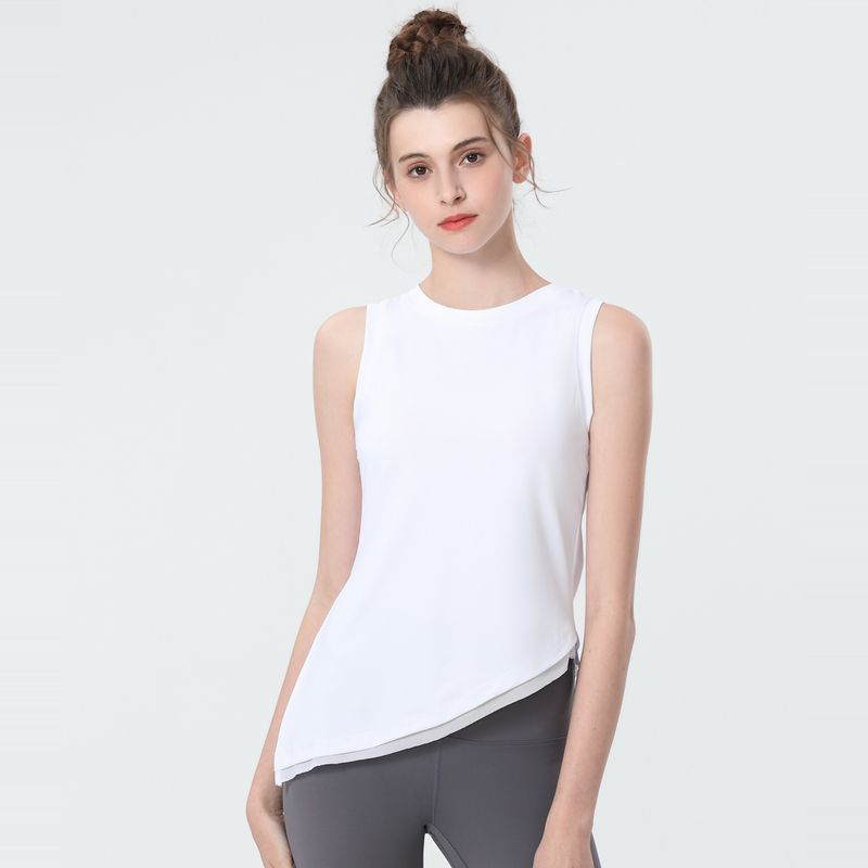 

Yoga Clothes for Women Sleeveless Sports Vest Women Outwear Tight Quick-Drying Workout Clothes Short Sleeve Wait Lifting Running Tops White M