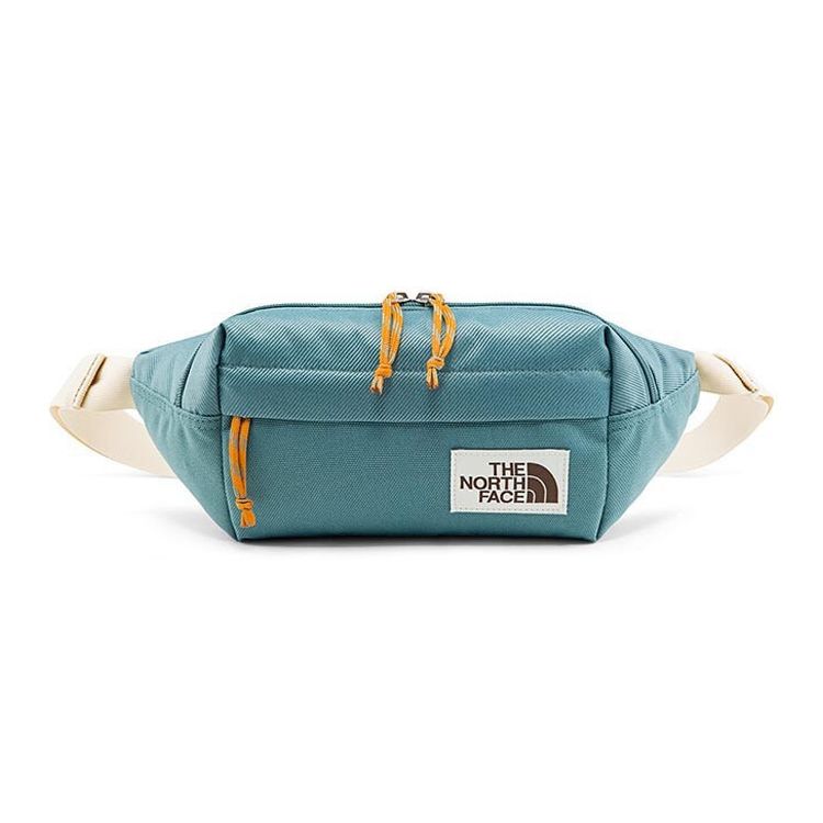 The North Face 4L Sports Leisure Logo Waist Bag Outdoor Unisex Waist Bag Blue Green 3KY6-4F5 Blue Green