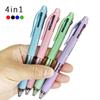 6pcs 0.7mm Refill Multicolor Retractable Pen Rubber Grip Press Roller Ball Pen  Office