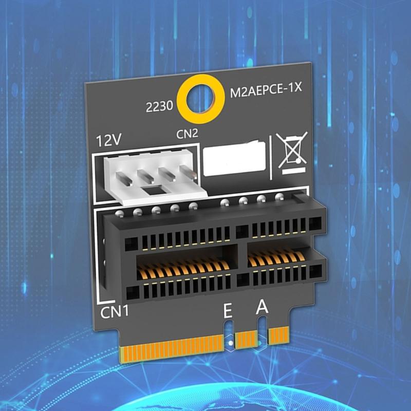 M.2 Key A+E To PCIE 1X Adapter PCIE Converter Card Easy Installation Risers Card 4Pin Power Supply Accessories