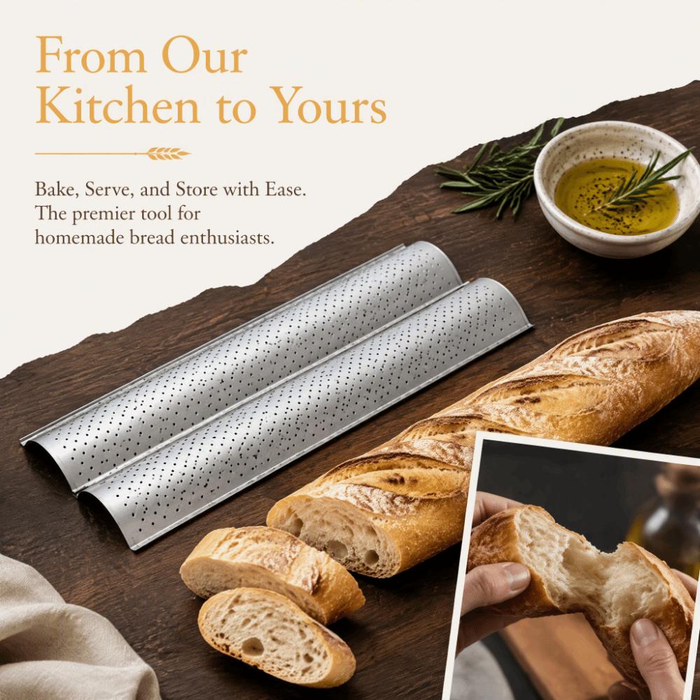 Carbon Steel French Bread Pan Nonstick Bread Baking Mold Durable Baguette Baking Tray Bread Baking